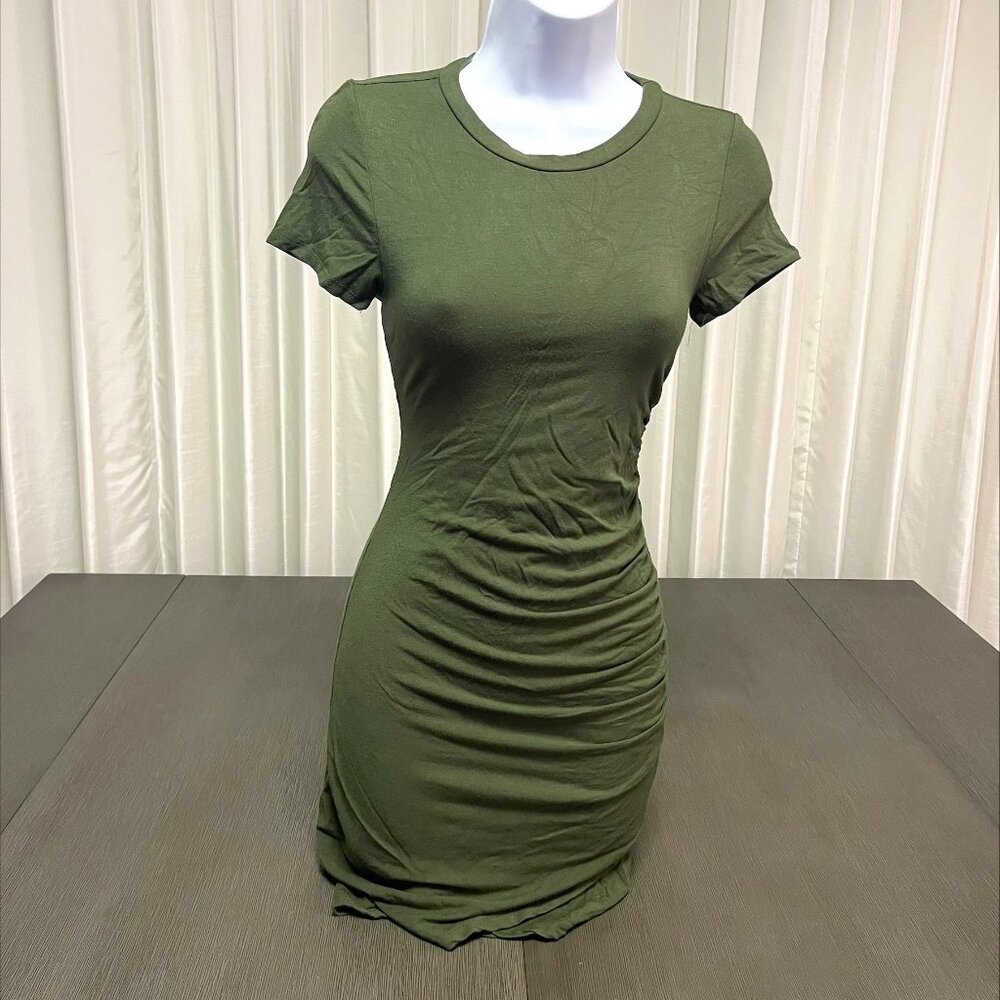 Dee Elly Ruched Olive Bodycon Dress